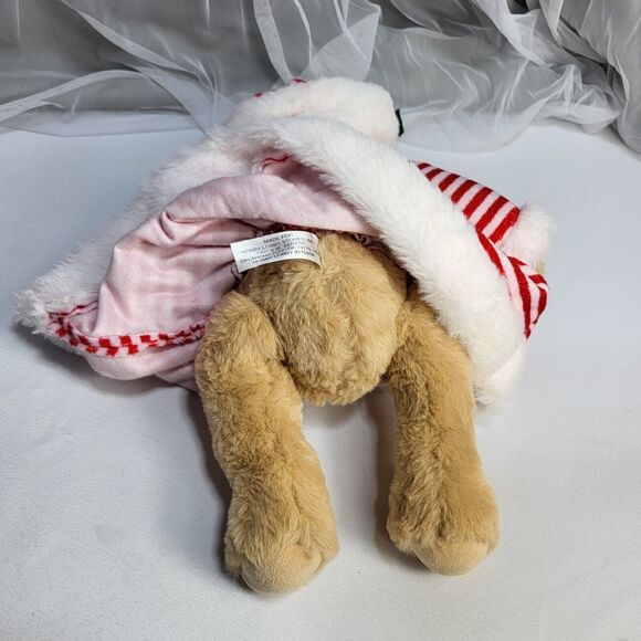 Hobby Lobby Christmas Bear Red White Stripe Dress Soft Stuffed Plush Animal 13" - Picture 7 of 9